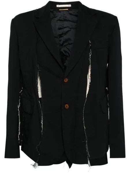 Однобортный пиджак с эффектом потертости Comme des Garçons Homme Plus, черный