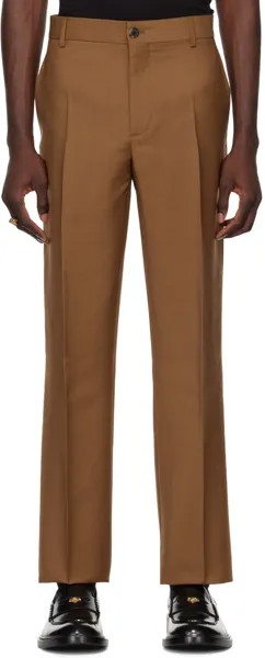 Светло-коричневые зауженные брюки Versace