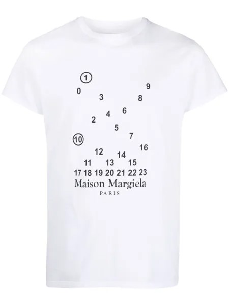 Maison Margiela футболка с узором, белый