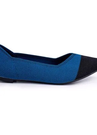 Балетки женские сетка DASTI Air Point синий с черным носком, 37 размер
