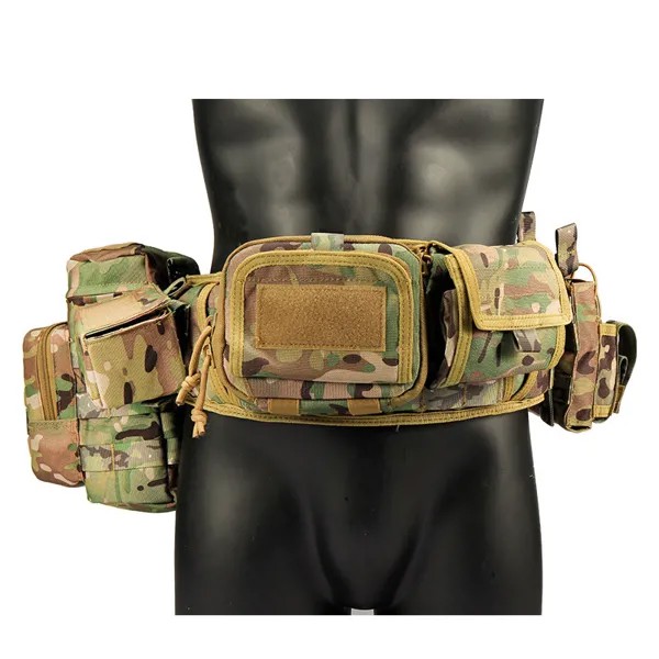 Камуфляжный Многофункциональный тактический поясной кошелек из пяти частей, защитный ремень, военная экипировка, для охоты, тренировок, сп...