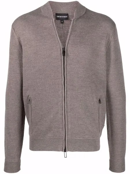Emporio Armani шерстяной кардиган на молнии
