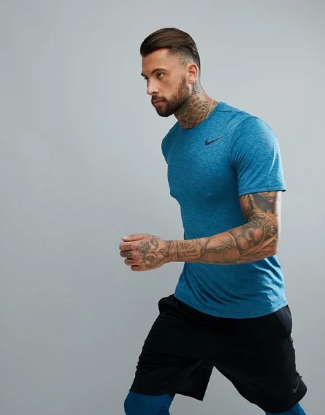 Синяя футболка Nike Training breathe hyper Dry 832835-407-Синий
