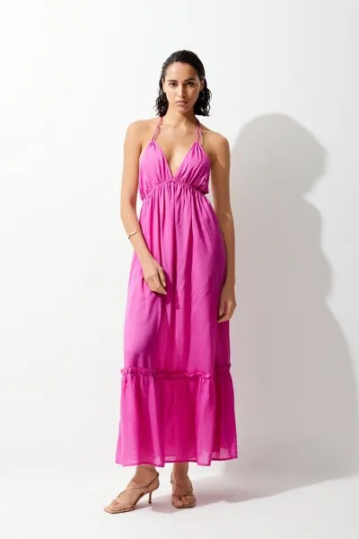 Многоярусное пляжное платье макси Karen Millen, розовый