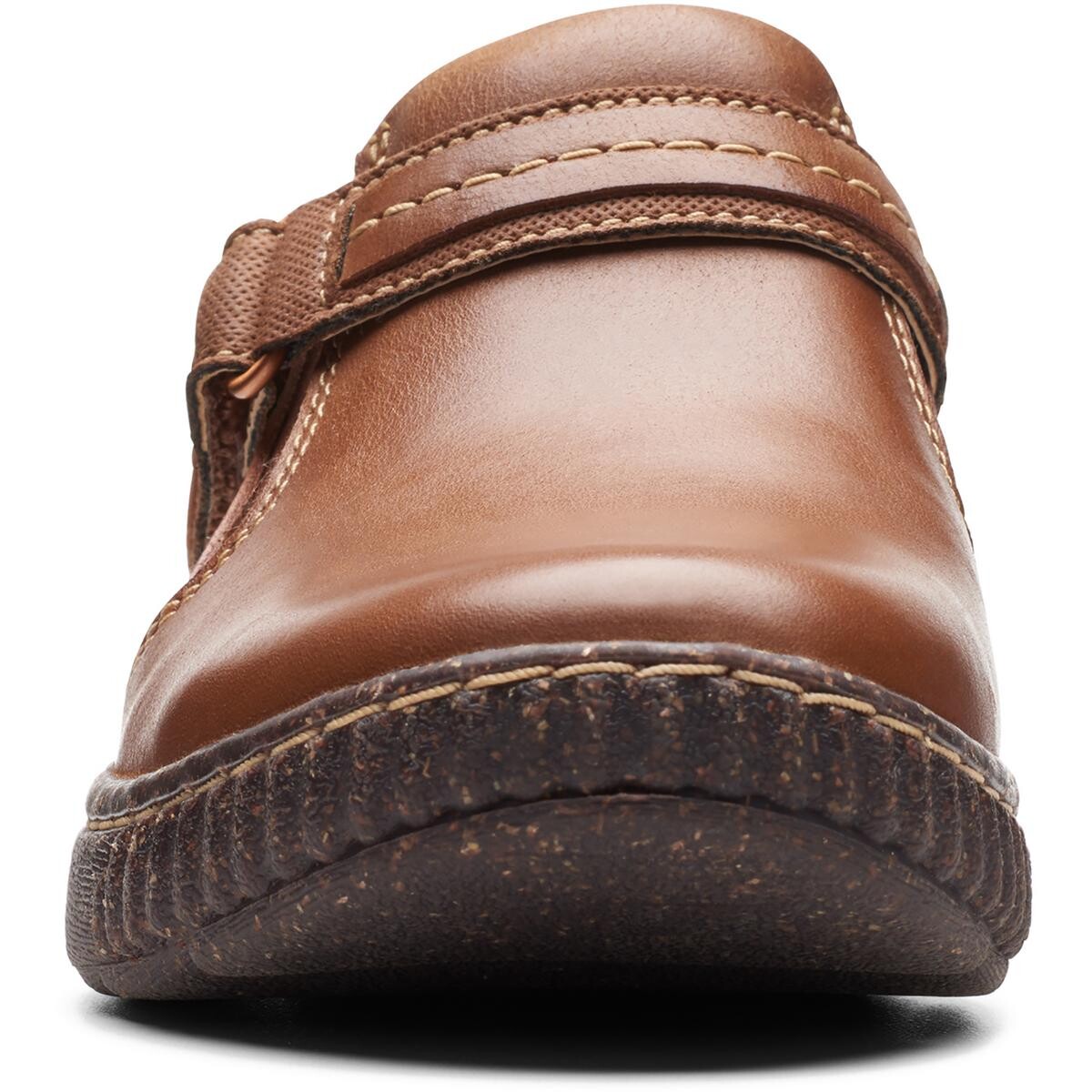 Женские кожаные сабо Caroline May Clarks, цвет Dark Tan Leather
