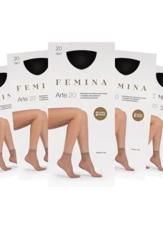 Носки женские Femina, Arte 20 den, 10 пар (5 уп. по 2 шт.), черный