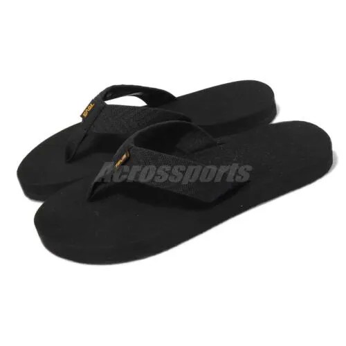 Teva W Mush II 2 Black Women Slip On Flip Flop Women Sandals Slippers 4198-FBLC