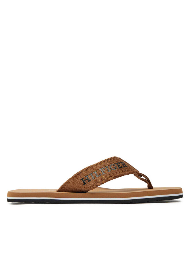 Шлепанцы на пальцах Tommy Hilfiger Chancletas Monotype, коричневый