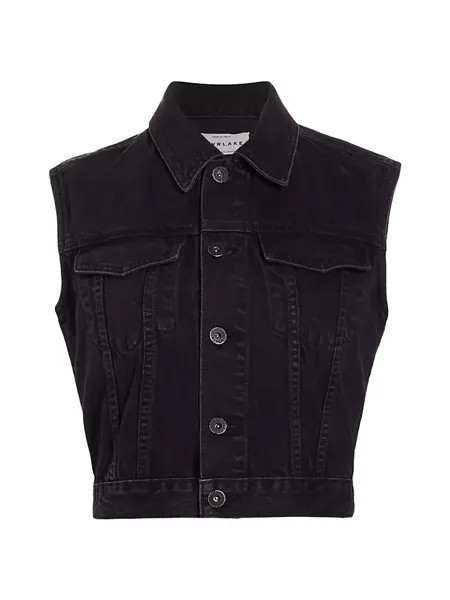 Укороченный джинсовый жилет Caroline Trucker Slvrlake, цвет shadow ridge