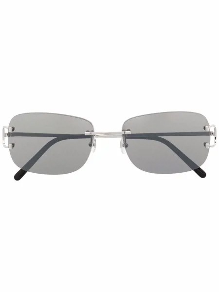 Cartier Eyewear солнцезащитные очки в безободковой оправе