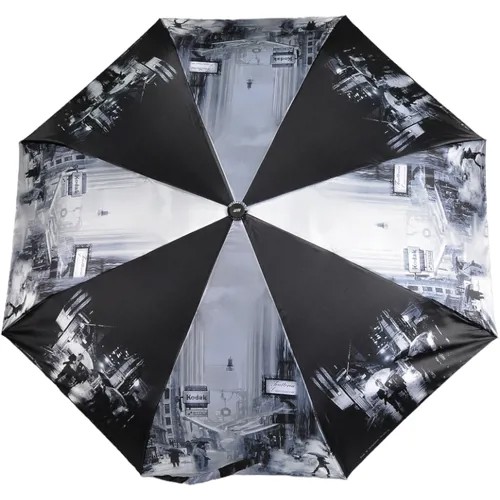 Зонт-шляпка ZEST, автомат, 3 сложения, купол 102 см., чехол в комплекте, серый, черный
