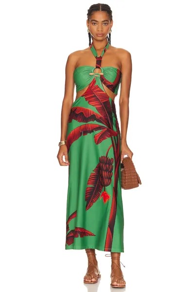 Платье миди Johanna Ortiz Platanera Oriental, цвет Banana Emerald & Cocoa