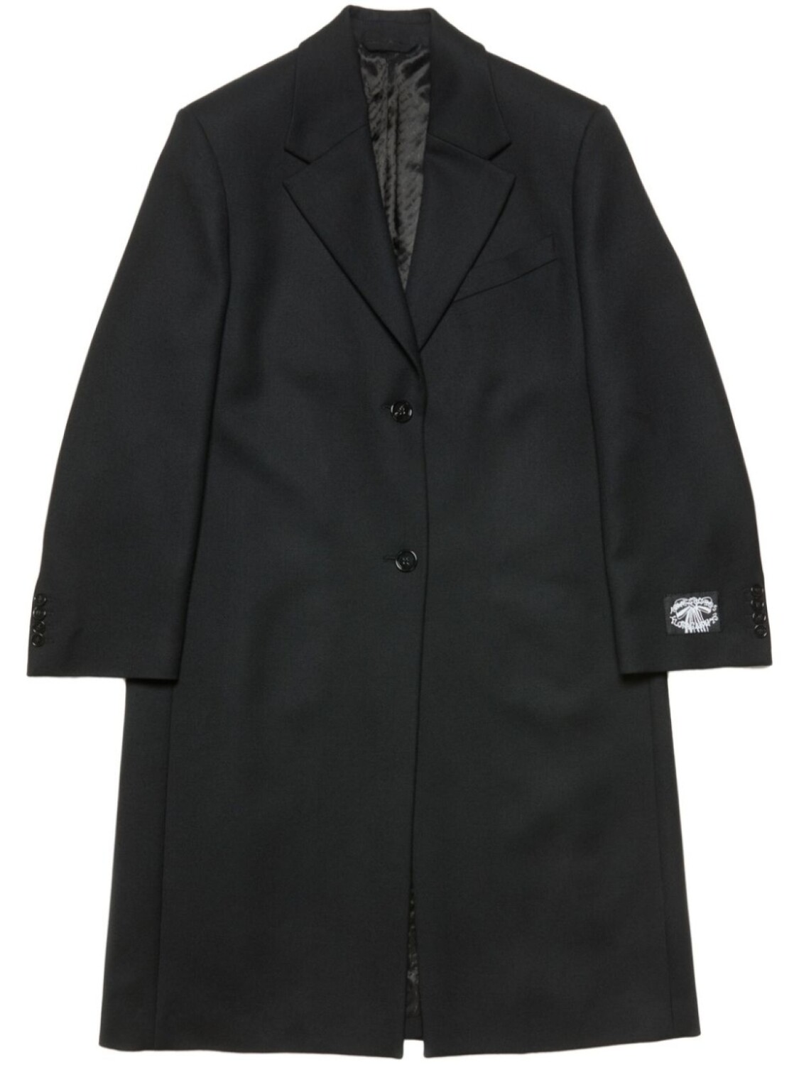 Однобортное шерстяное пальто Acne Studios, черный