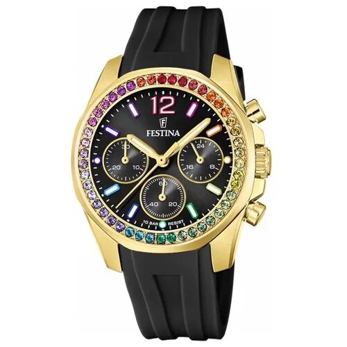 Наручные часы FESTINA Boyfriend, черный, золотой