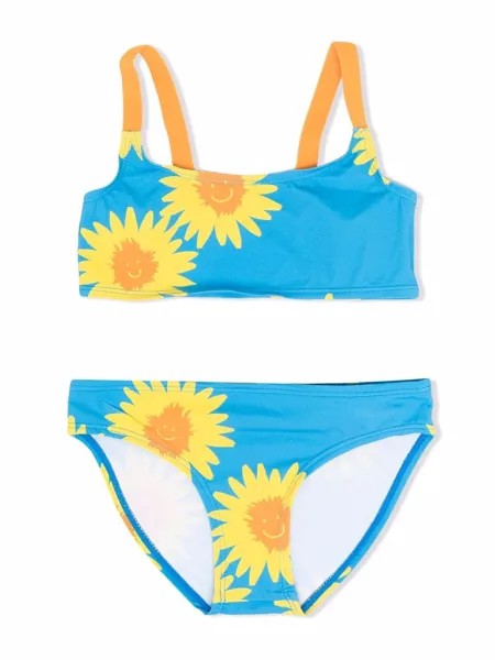 Stella McCartney Kids sunflower-print bandeau bikini