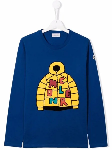 Moncler Enfant футболка с графичным принтом