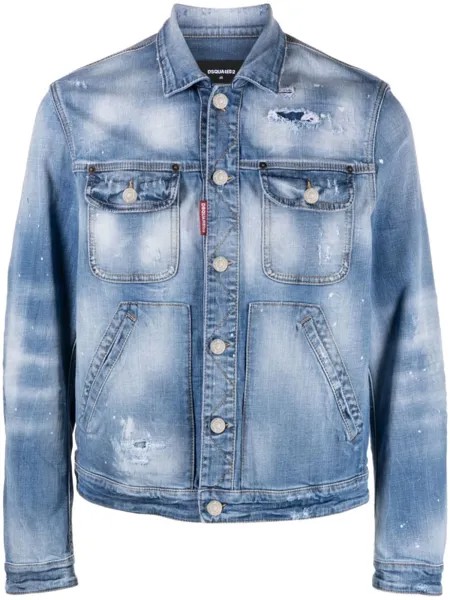 Dsquared2 джинсовая куртка с логотипом, синий