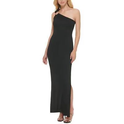 Женское черное вечернее платье на одно плечо Calvin Klein с круглым вырезом 4 BHFO 5500