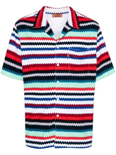 Missoni махровая рубашка с узором зигзаг, белый