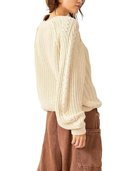 Свитер Free People Frankie Cable Sweater, слоновая кость