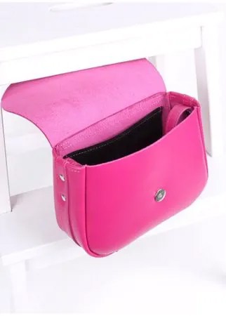 Женская сумка через плечо из натуральной кожи розовая A016 fuchsia Divalli