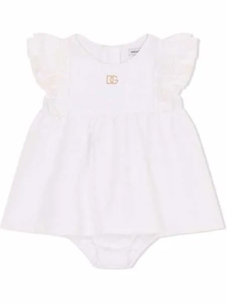 Dolce & Gabbana Kids платье с вышитым логотипом