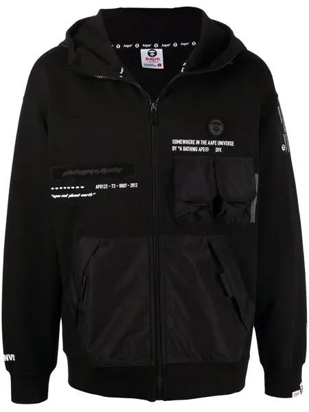 AAPE BY *A BATHING APE® спортивная куртка с капюшоном и логотипом