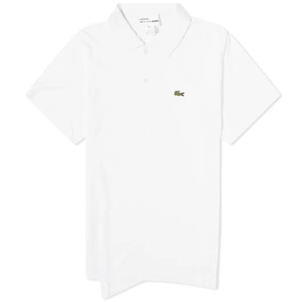 Comme des Garçons Shirt x Lacoste Асимметричная рубашка-поло, белый