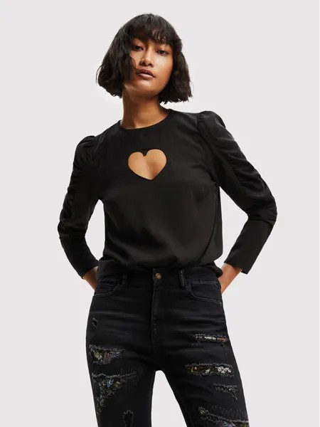 Блузка стандартного кроя Desigual, черный