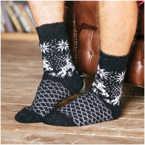 Носки Бабушкины носки, размер 41-43, черный, серый