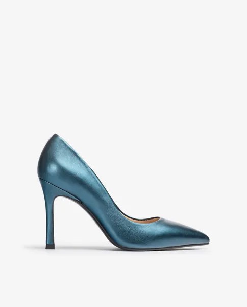 Женские кожаные туфли металлик Unisa, синий