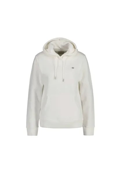 Толстовка женская - REGULAR SHIELD HOODIE, свитер с капюшоном, логотип GANT, экрю