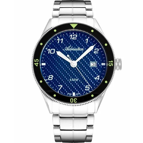 Наручные часы Adriatica A8322.5155Q, черный, серебряный