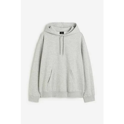 Худи H&M Relaxed Fit Hoodie, размер L, серый