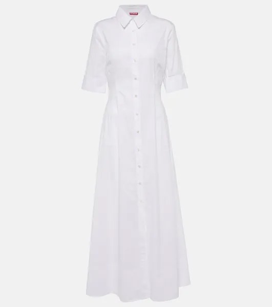 Платье-рубашка joan из хлопкового поплина Staud, белый