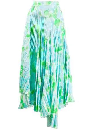 Balenciaga плиссированная юбка Dynasty с цветочным принтом