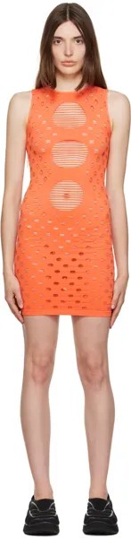 Оранжевое мини-платье с перфорацией Maisie Wilen