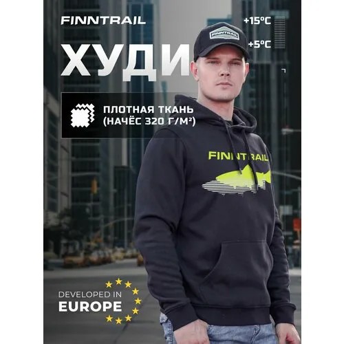 Худи Finntrail, размер M, черный матовый