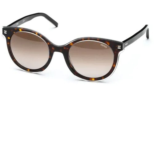 Солнцезащитные очки HUGO, круглые, оправа: пластик, с защитой от УФ, градиентные, для женщин, коричневый