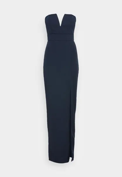 Платье из джерси Anna V Neck Maxi Dress WAL G, темно-синее