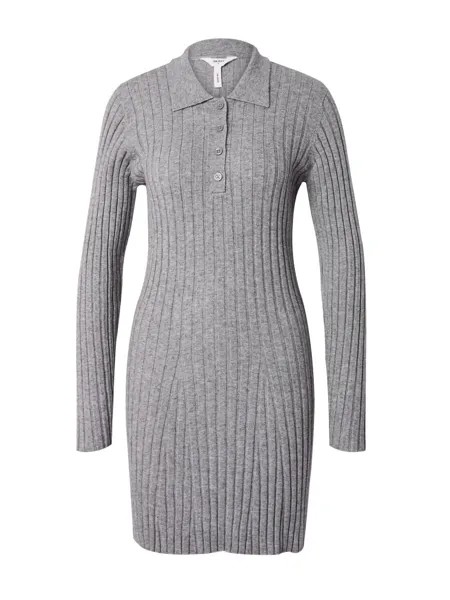 Платье OBJECT Knitted dress THESS, цвет mottled grey