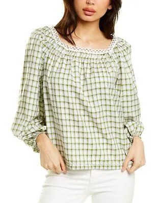 Женская блузка с квадратным вырезом Max Studio, зеленая, L