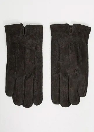 Коричневые замшевые перчатки для сенсорных экранов Barneys Original-Коричневый цвет