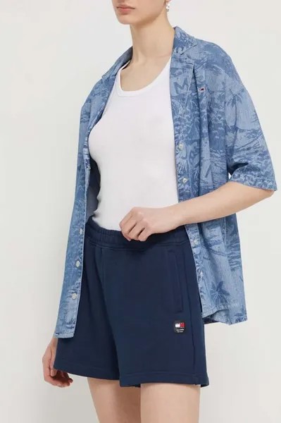 Хлопковые шорты Tommy Jeans, темно-синий