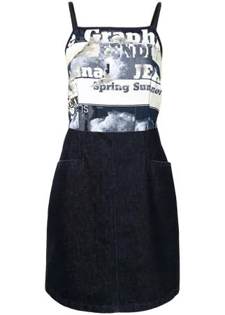 Fendi Pre-Owned джинсовое платье с логотипом