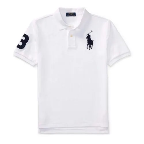 Polo Ralph Lauren — сетчатые рубашки Big Pony с короткими рукавами для мальчиков, белые, XL (18–20)