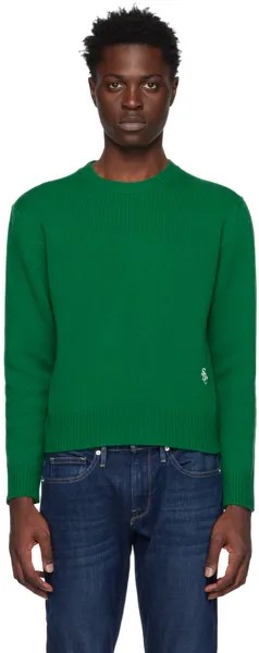 Зеленый свитер с вышивкой Sporty & Rich