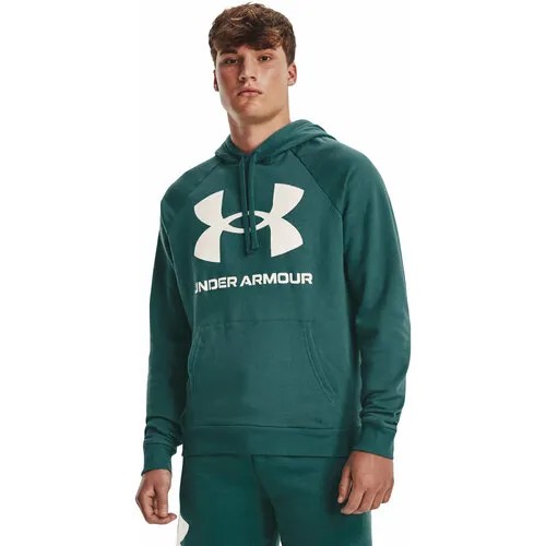 Худи спортивное Under Armour Rival Fleece Big Logo Hoodie, размер XS, , зеленый, белый, мультиколор