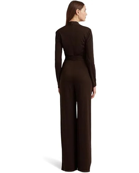 Платье LAUREN Ralph Lauren Belted Jersey Surplice Jumpsuit, цвет Circuit Brown