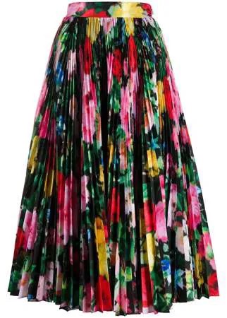Richard Quinn плиссированная юбка с цветочным принтом